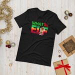 black shirt with scrint print of words elf for christmas or holiday