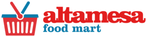 Altamesa Food Mart logo with shopping cart graphic — neighborhood grocery and convenience store branding