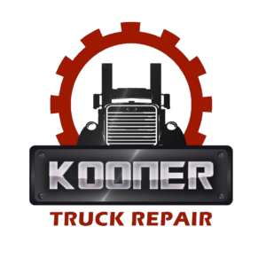 Kooner Truck Repair logo with stylized truck inside red gear — heavy-duty vehicle service branding