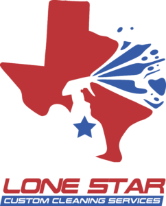 Lone Star Custom Cleaning Services logo with red Texas silhouette and blue-white star — professional cleaning branding